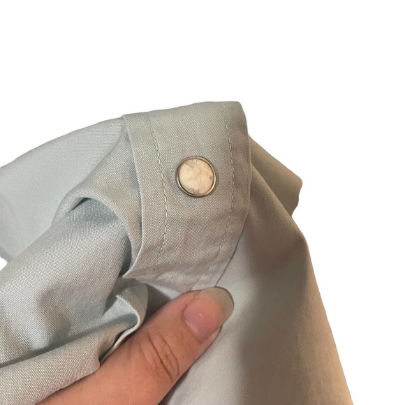 Carhartt Marble Button Down Light Blue Sleeveless Polo - Picture 5 of 8